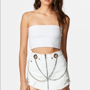 Carmar denim LF white tube top